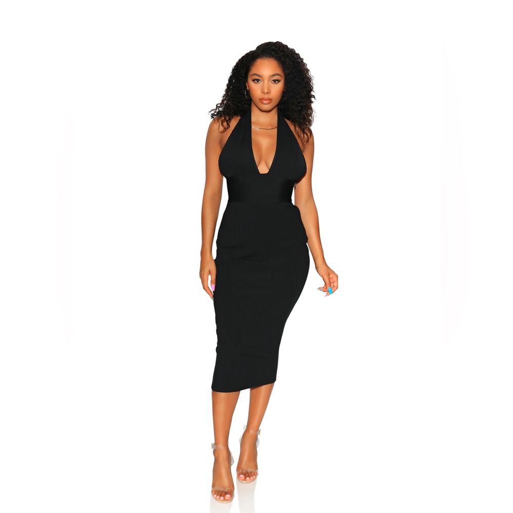 TOXIC ENVY BOUTIQUE  Black BANDAGE Halter Dress SIZE XS